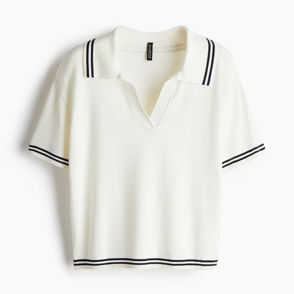 H&M Oversized Fine Knit Polo Women